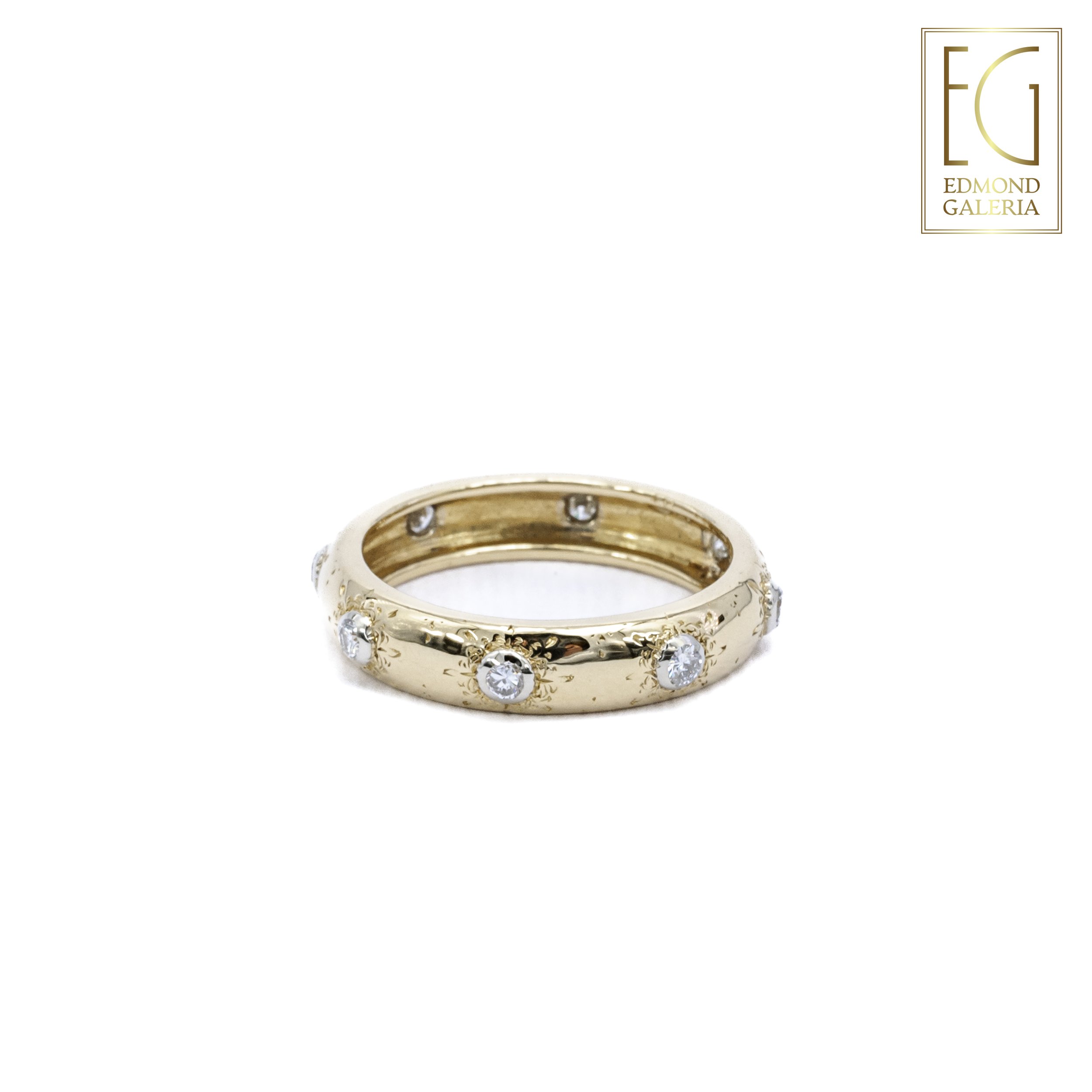 Inel Gianmaria Buccellati din aur bicolor, decorat cu diamante