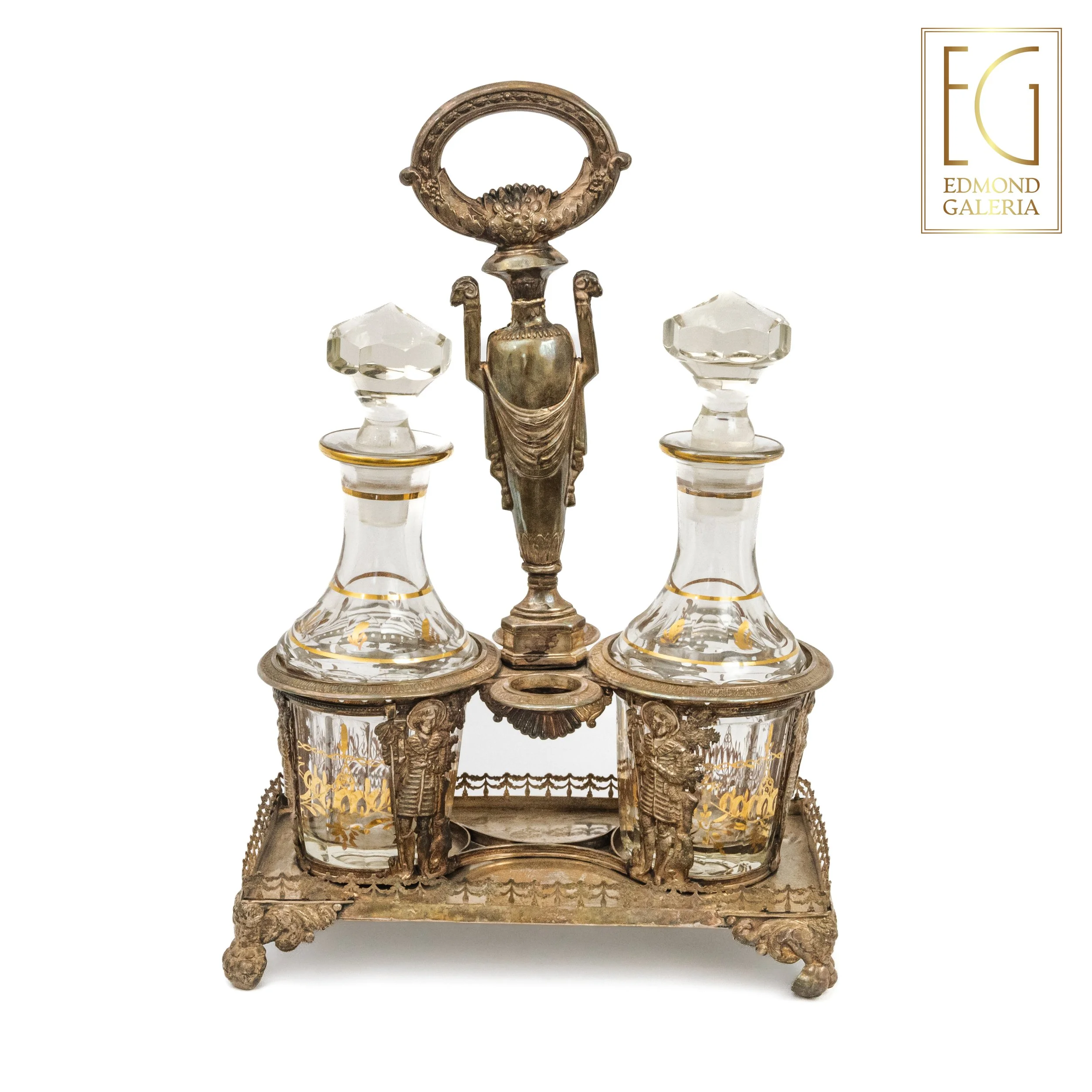 Olivieră din argint, cu recipiente din cristal, atelier belgian, cca.  1814-1831