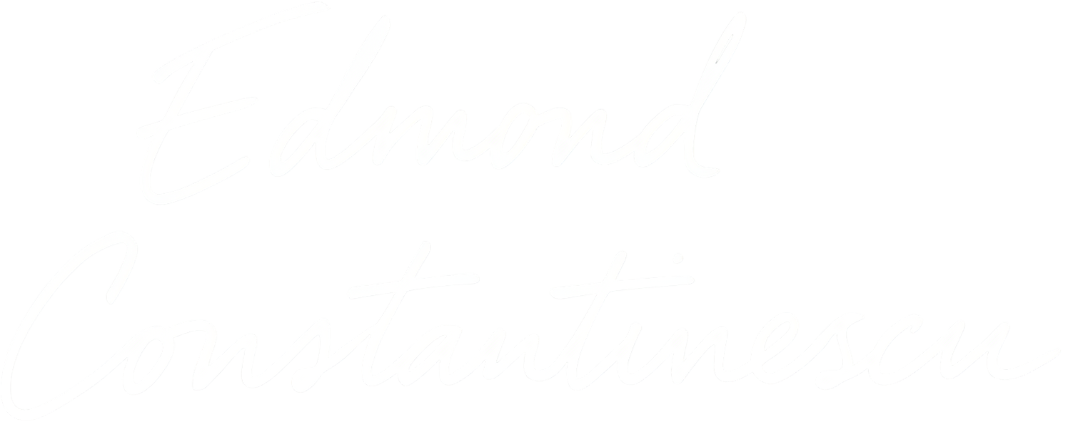 White cursive text on a black background that says "E diamond Constantinescu".