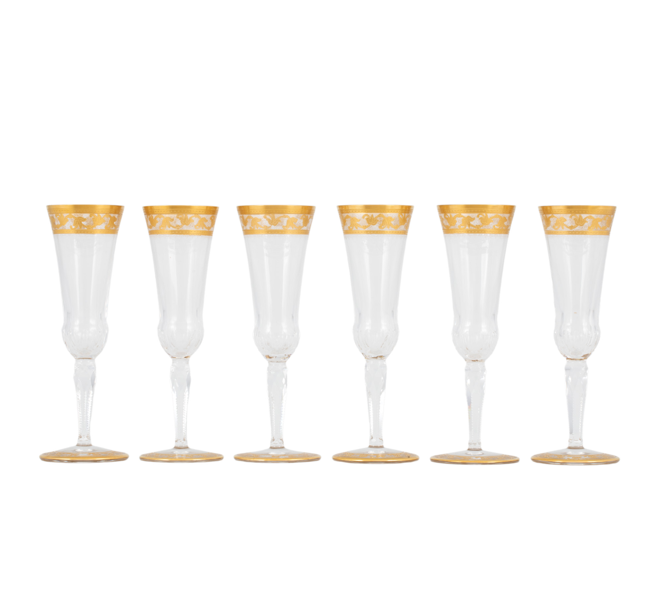 Set de șase pahare din cristal Saint Louis, colecția Thistle, cca. 1908