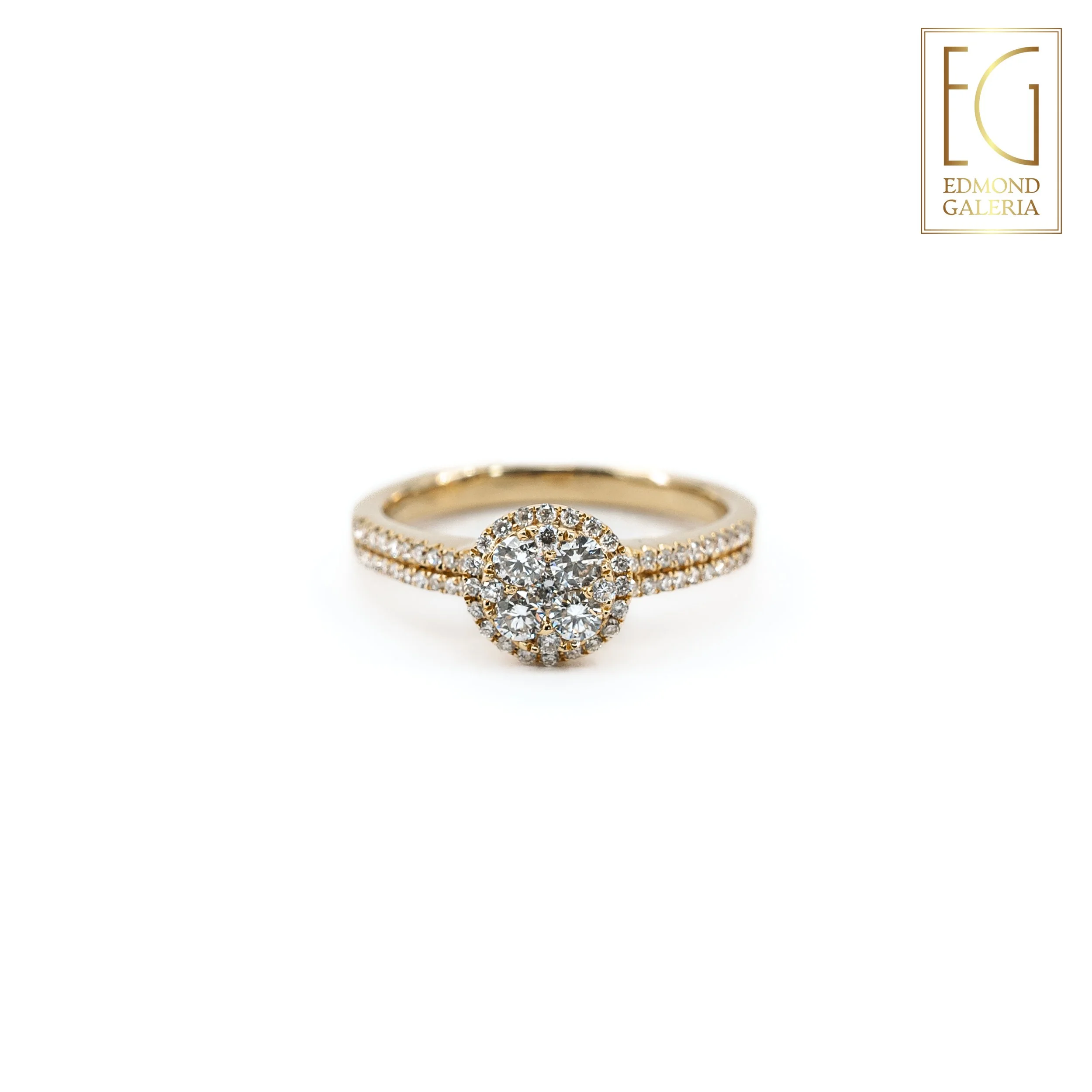 Inel din aur, decorat cu diamante, atelier francez