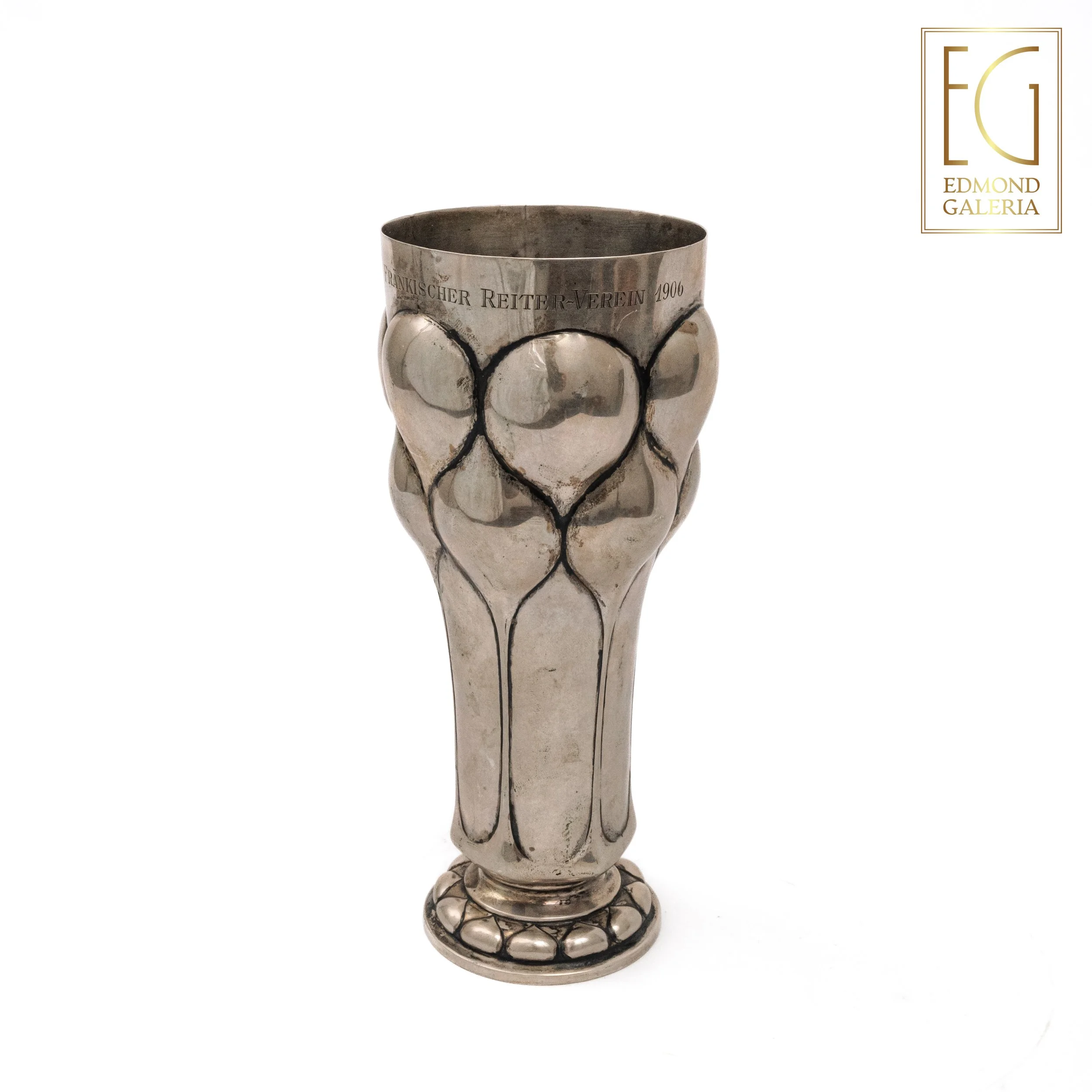 Cupă din argint „Clubul ecvestru franconian”, atelier Gebrüder Kühn, Schwäbisch Gmünd, Germania, cca. 1907
