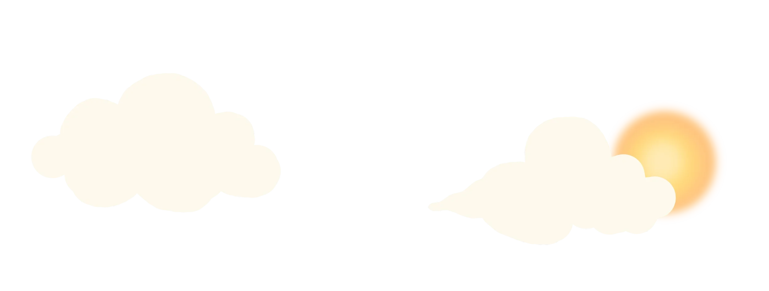 Weather forecast icon showing partly cloudy sky with sun and clouds.