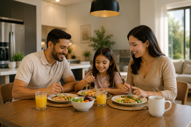 Familia compartiendo en casa