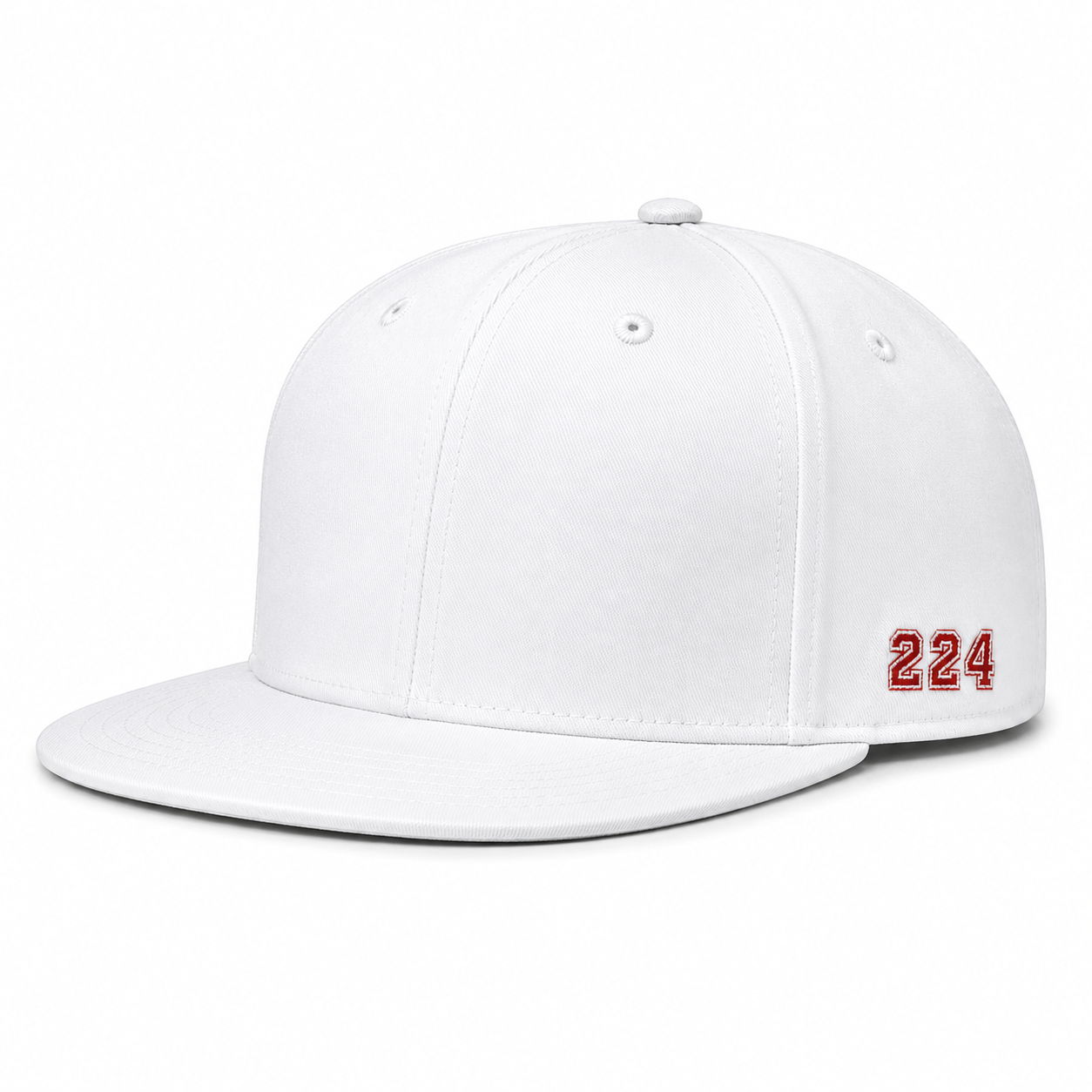 224 White Flat Brim Cap