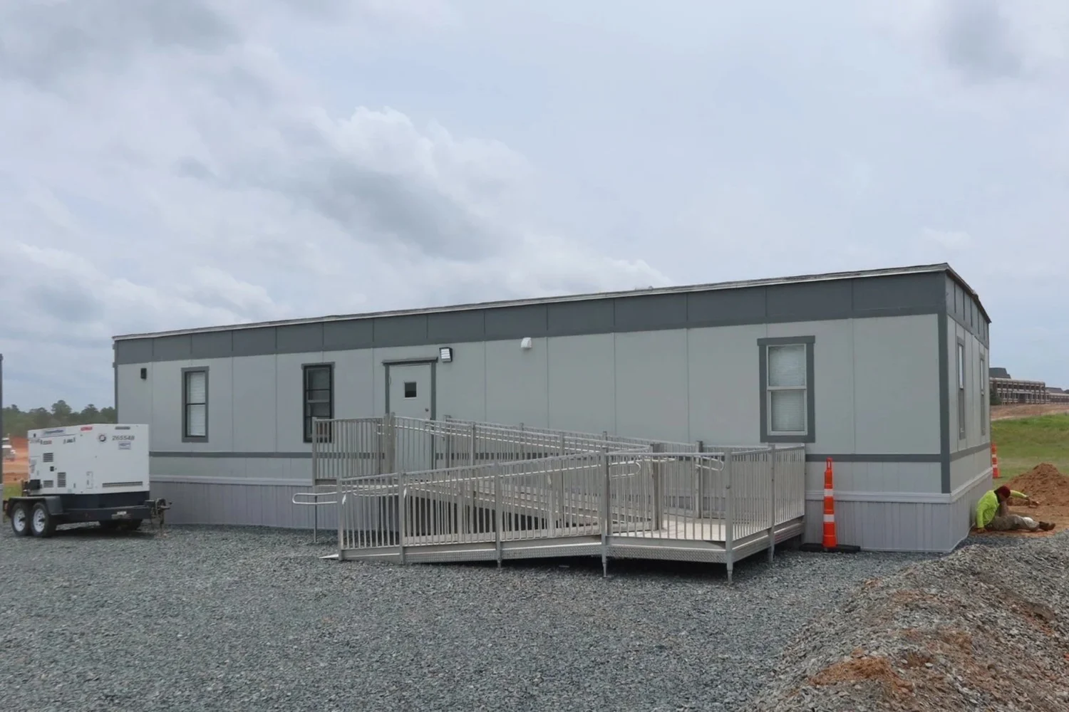 Modular office trailer delivered to a Texas job site