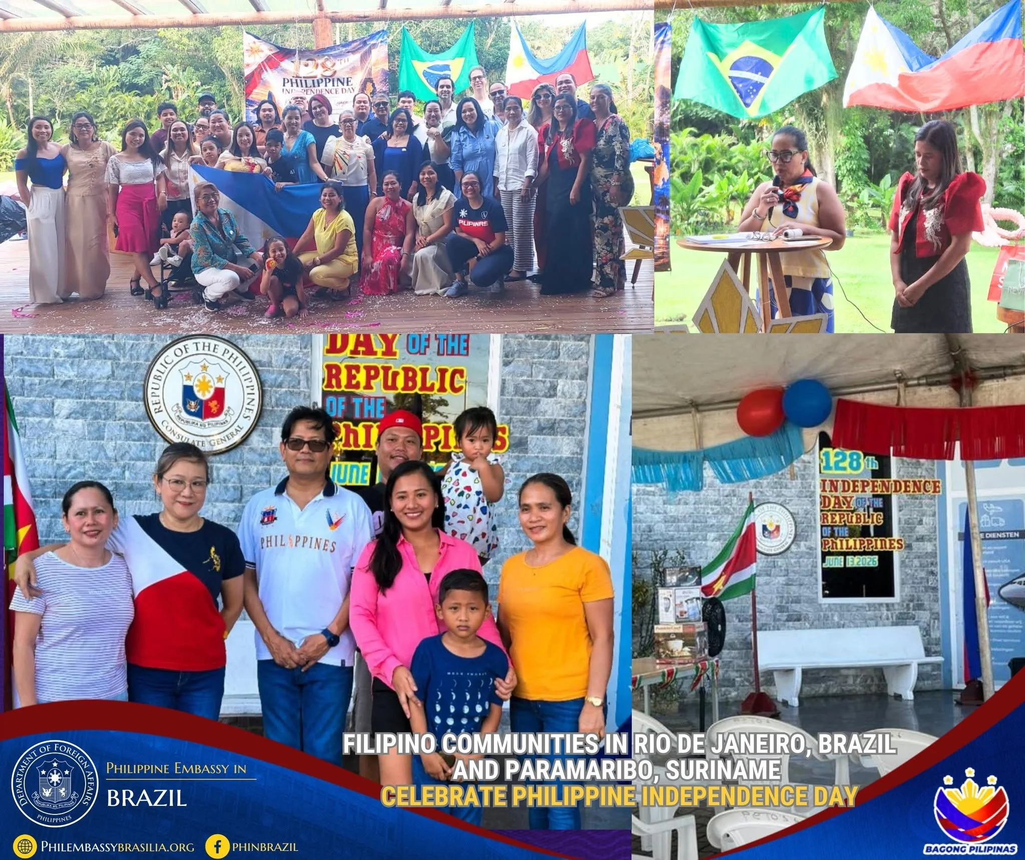 FILIPINO COMMUNITIES IN RIO DE JANEIRO, BRAZIL AND PARAMARIBO, SURINAME CELEBRATE PHILIPPINE INDEPENDENCE DAY
