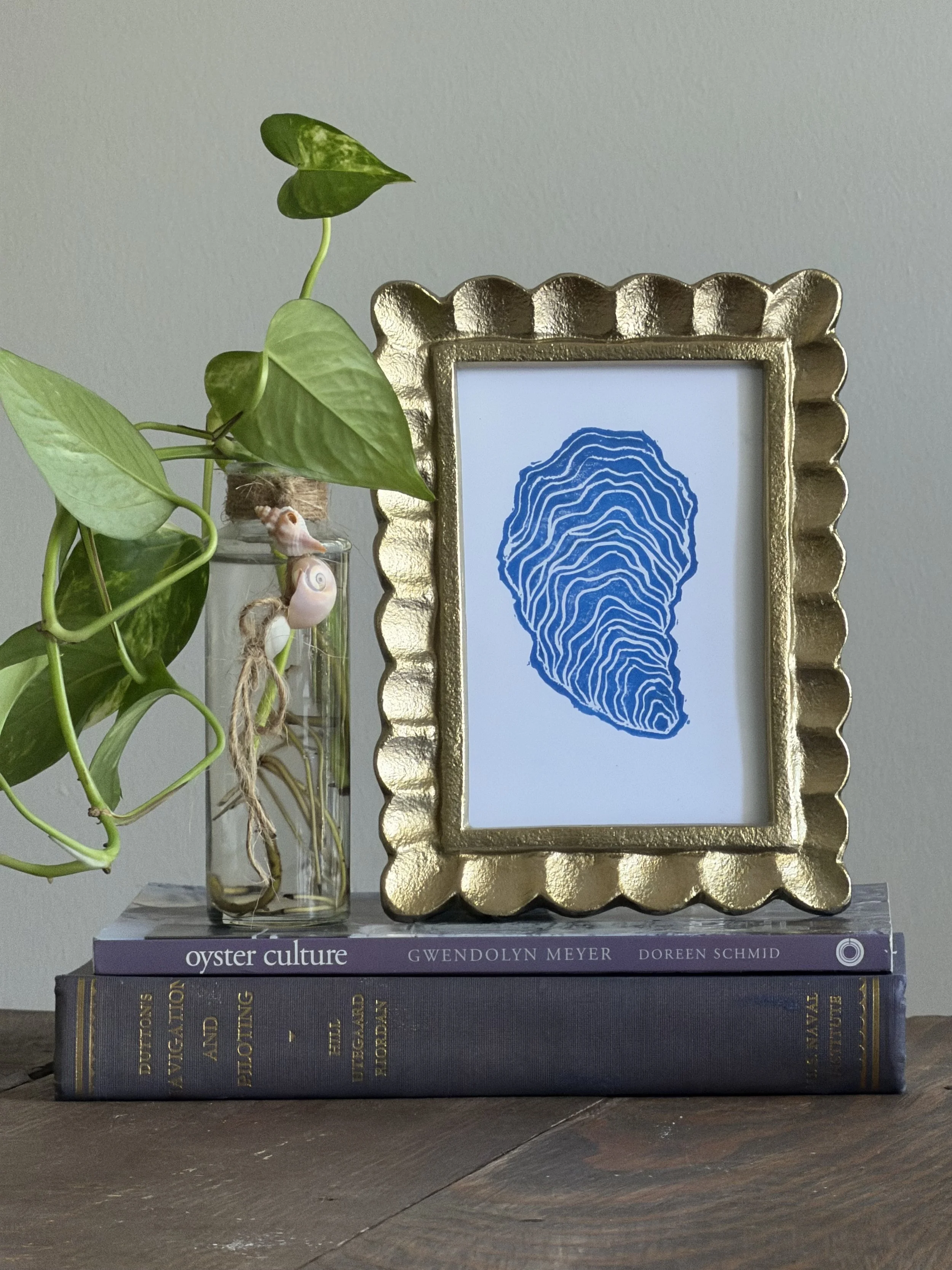 5"x7" Oyster Linocut Print