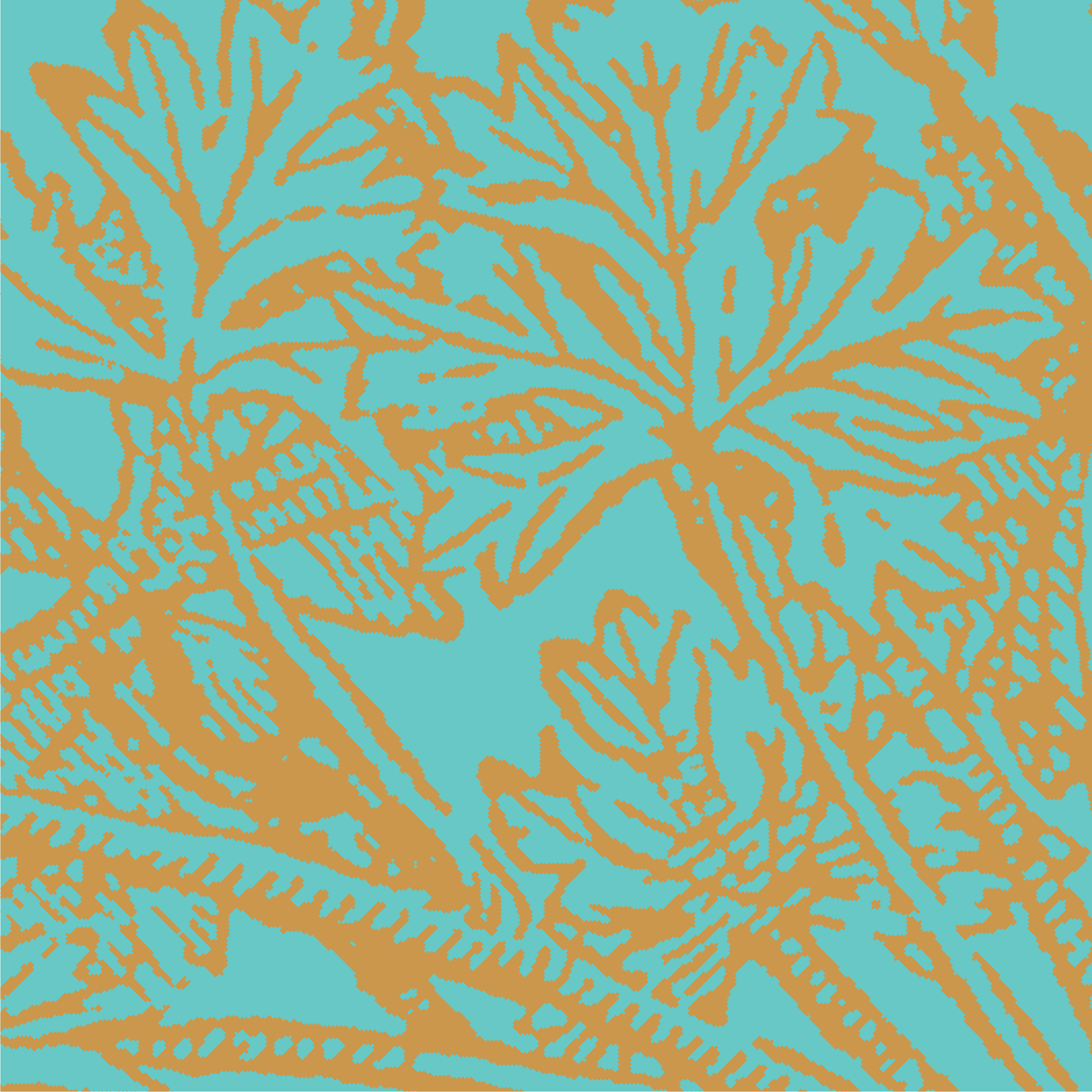 Gold botanical pattern on turquoise from the Ai Fiori identity system.