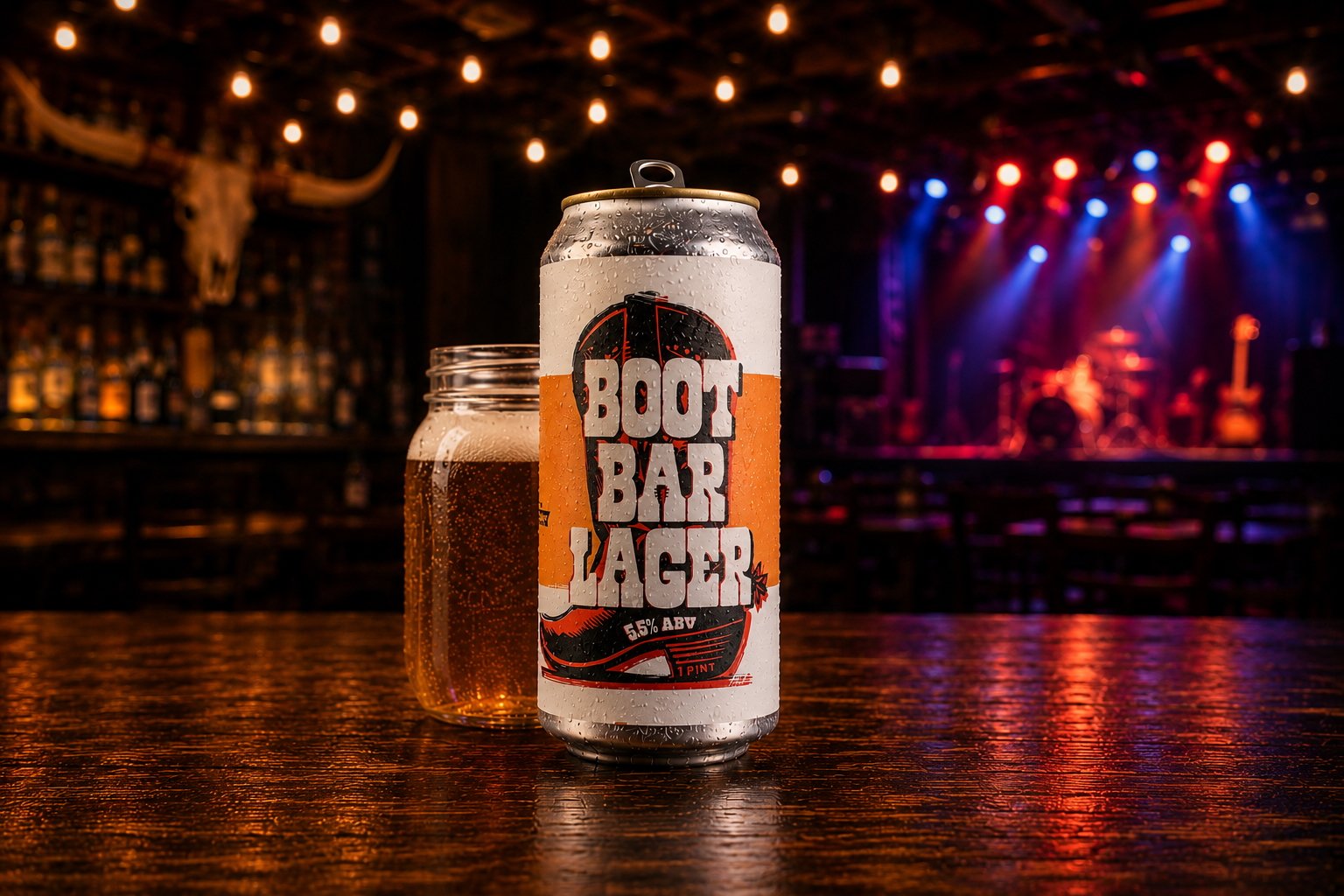 Boot Bar Lager naming and packaging for Hill Country and Lord Hobo Brewing Co.