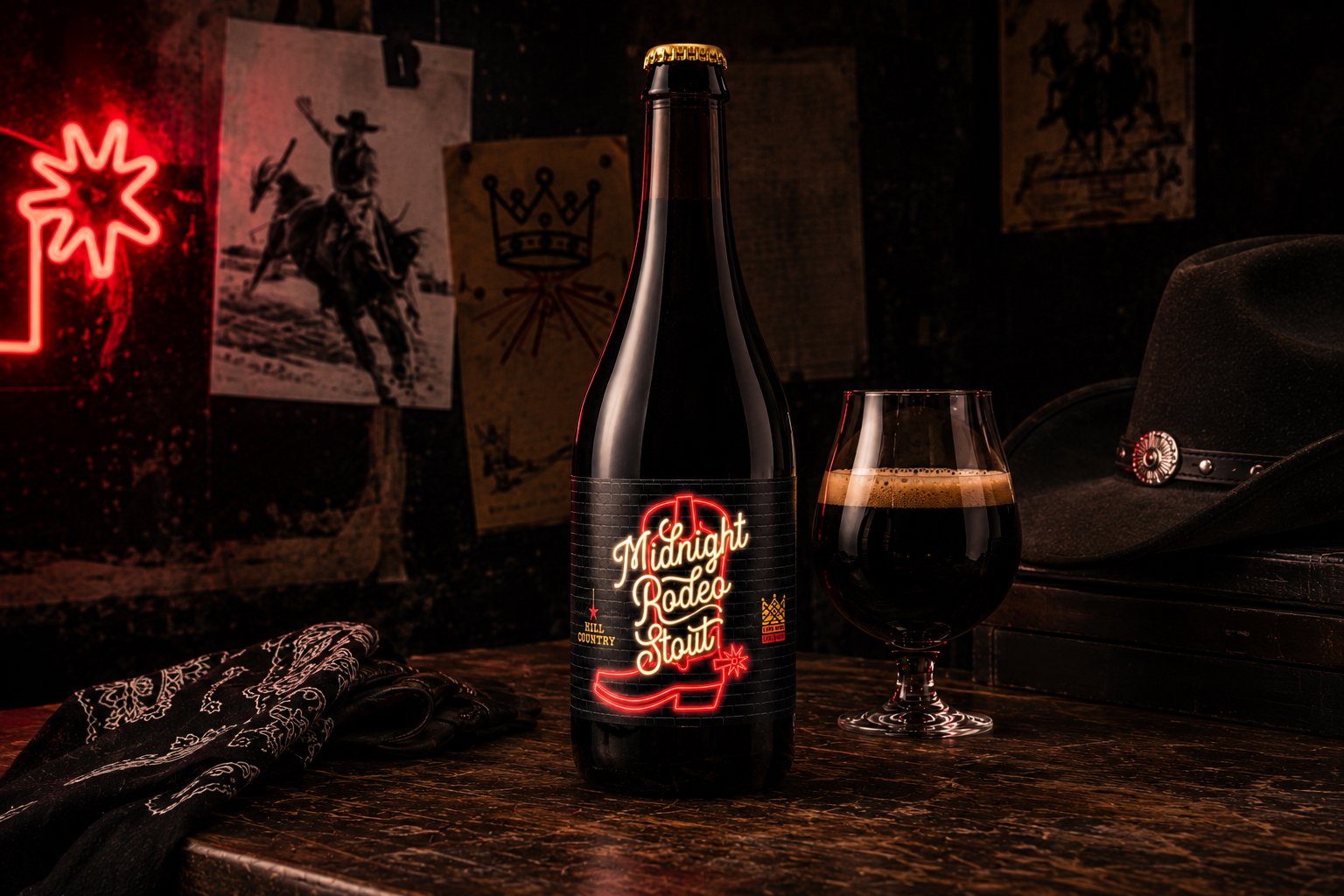 MIDNIGHT RODEO STOUT NAMING + PACKAGING