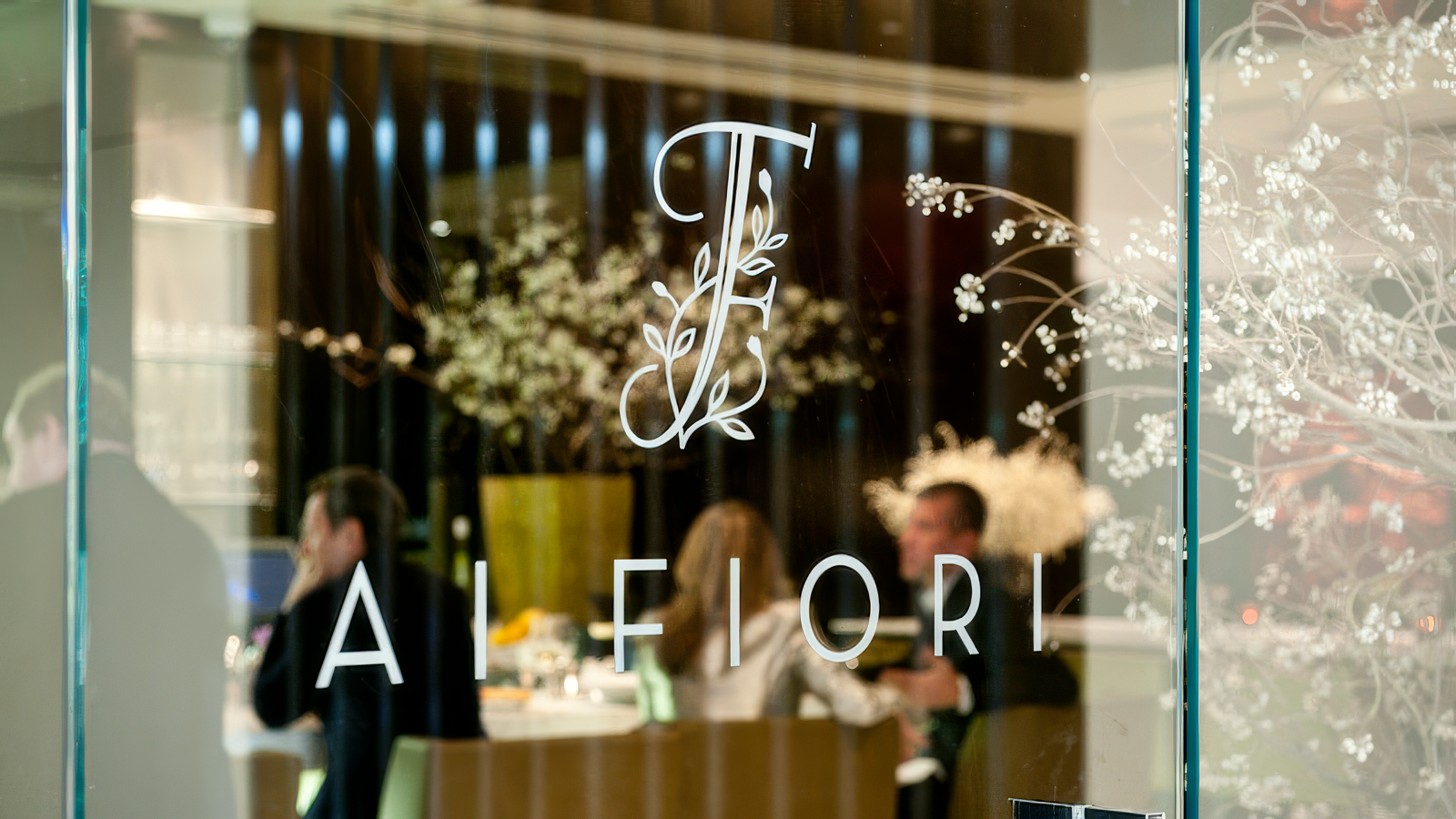 Ai Fiori restaurant identity and environmental signage at The Langham New York