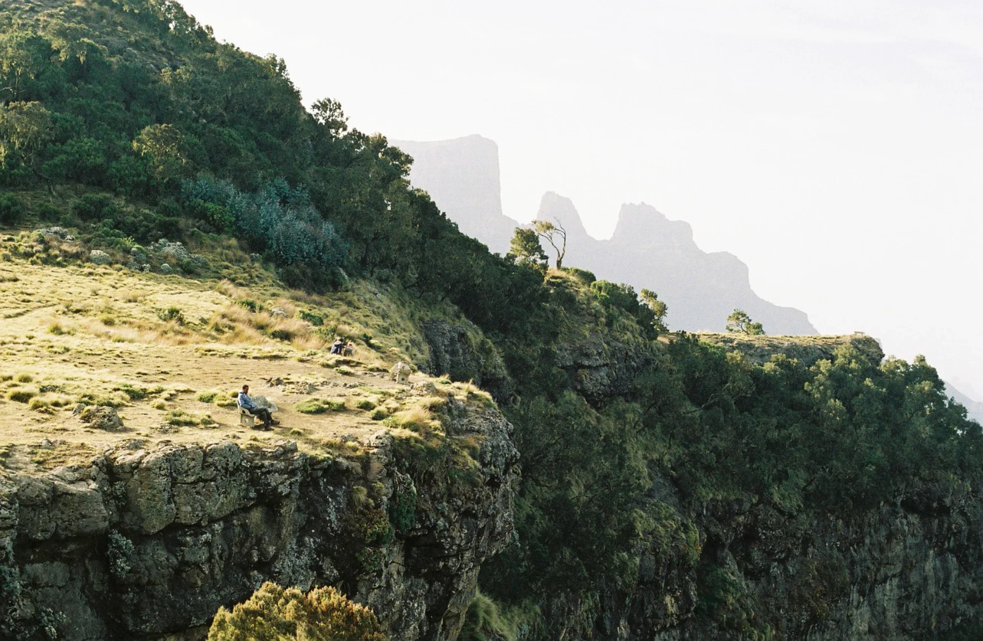 A man takes in the view of the Rift Valley during sunrise from the Chenneck camp at 3600m. 