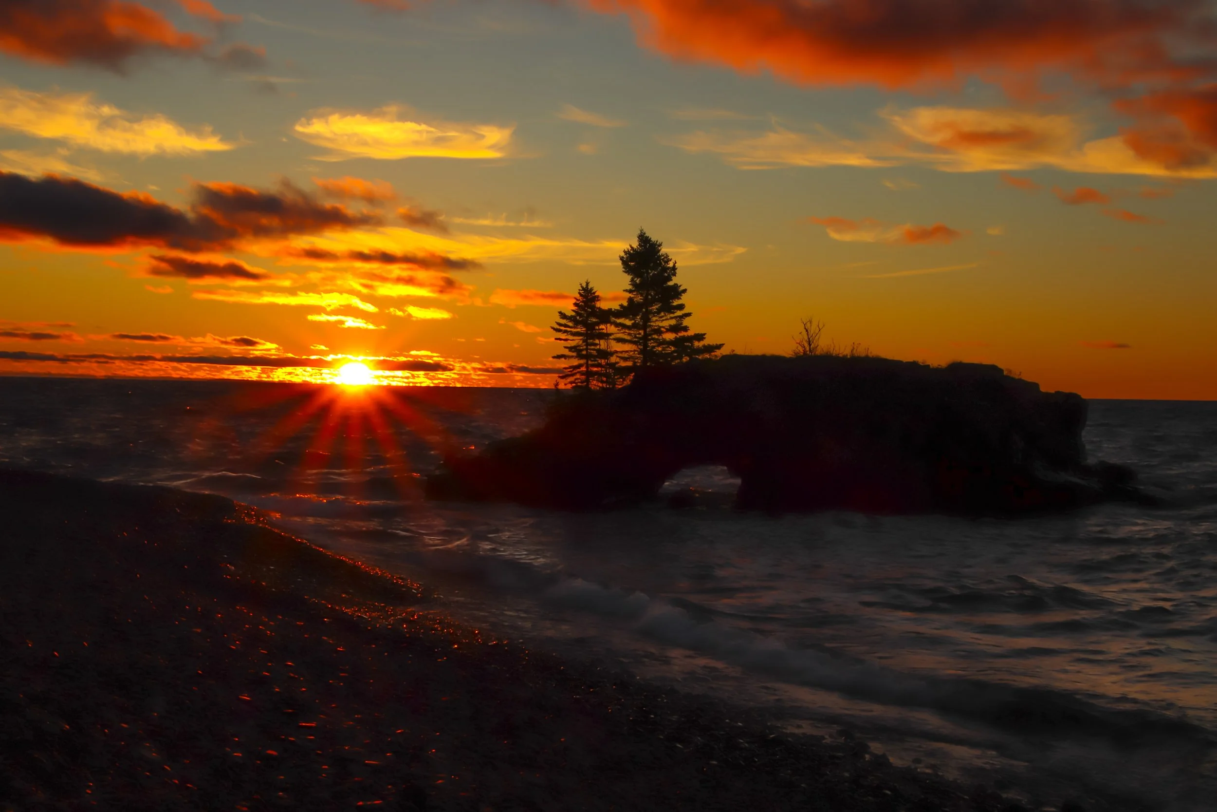 Sunrise over the water