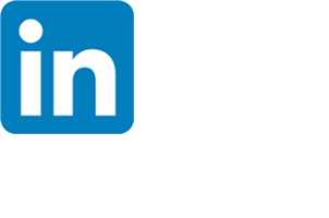 Logo LinkedIn blanc sur fond bleu