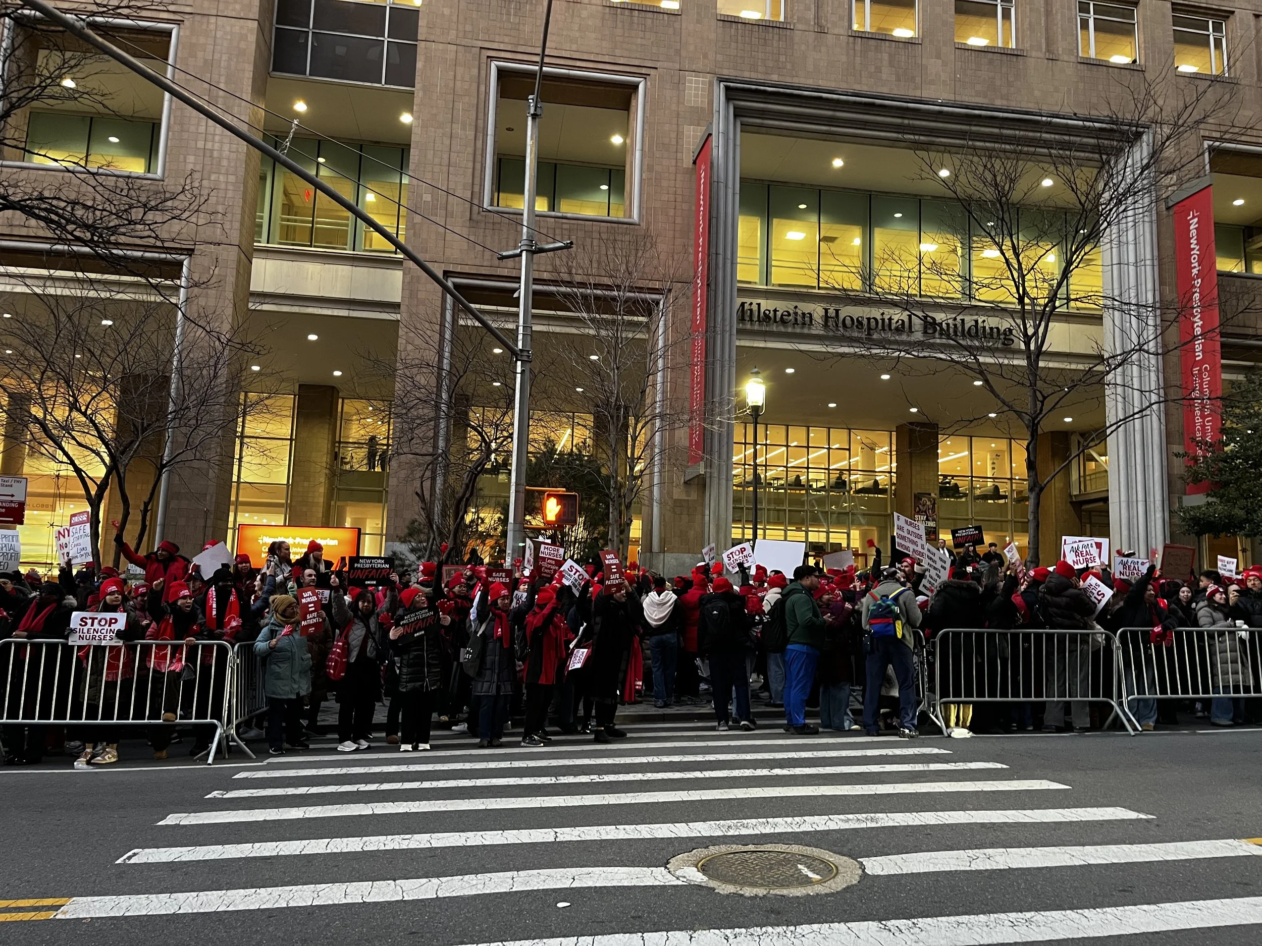 nurses on strike line