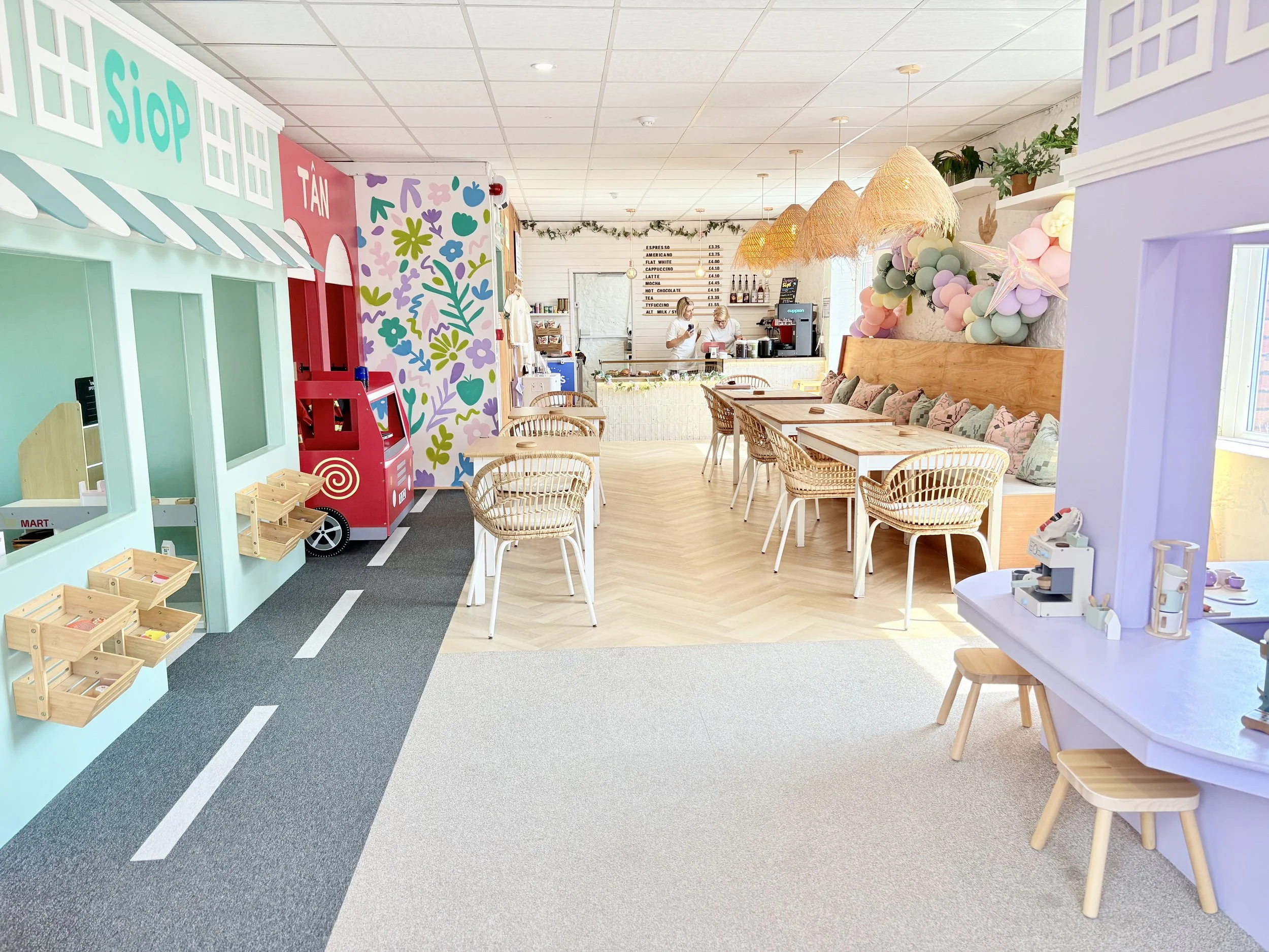 The role play, seating and cafe area at Tyfu Play, Whitchurch, Cardiff
