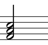 Musical staff with a treble clef and a G note.
