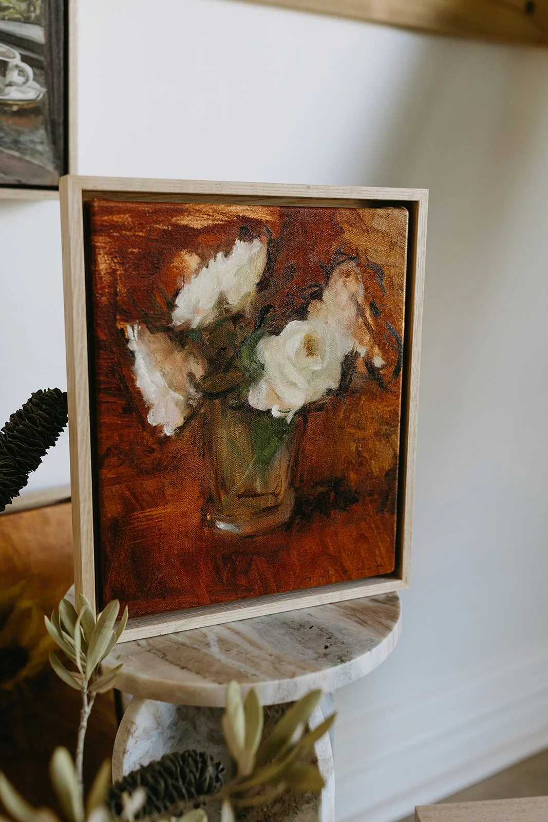 Roses with red earth background