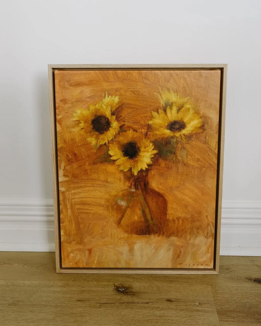 Sunflower with warm background