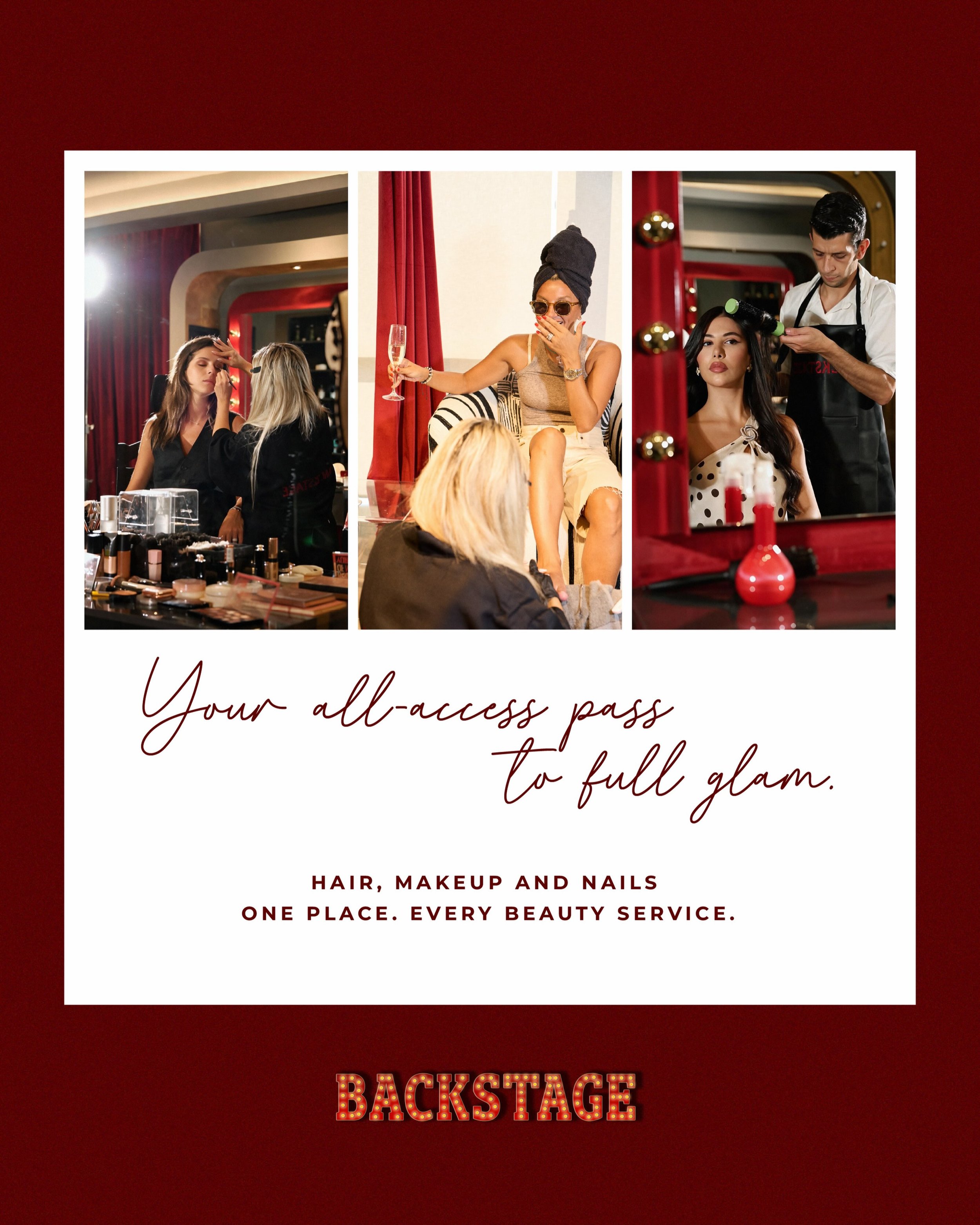 Everything a girl needs, all in one place! Meet us at BACKSTAGE ✨

#backstage #hair #nails #makeup #fashion