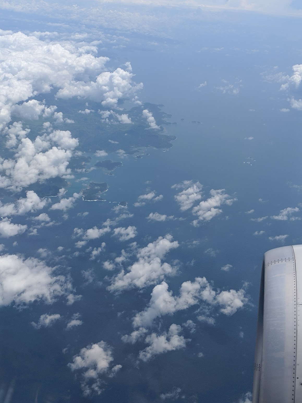 Above the clouds from the window seat