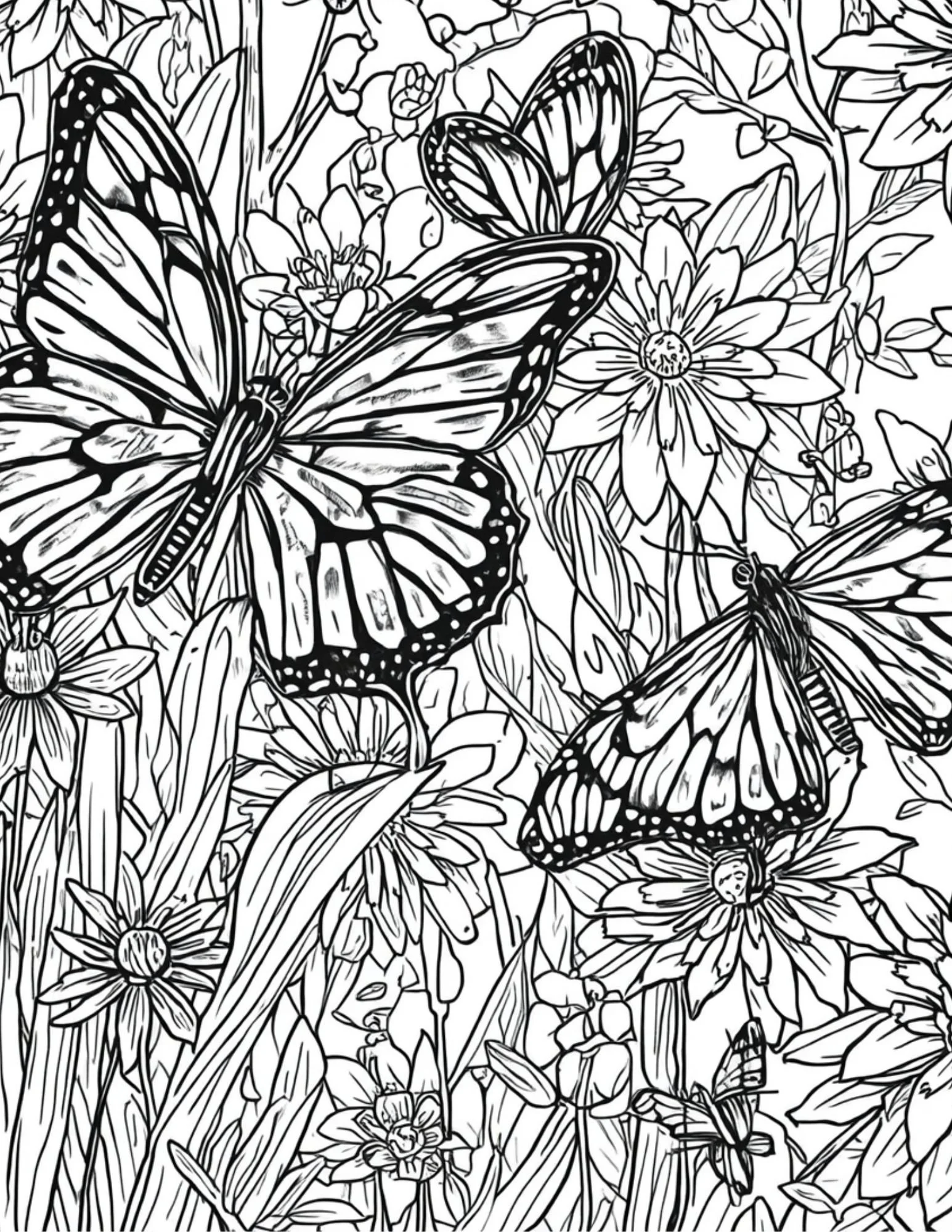 Monarch Butterflies Over Flowers.jpg