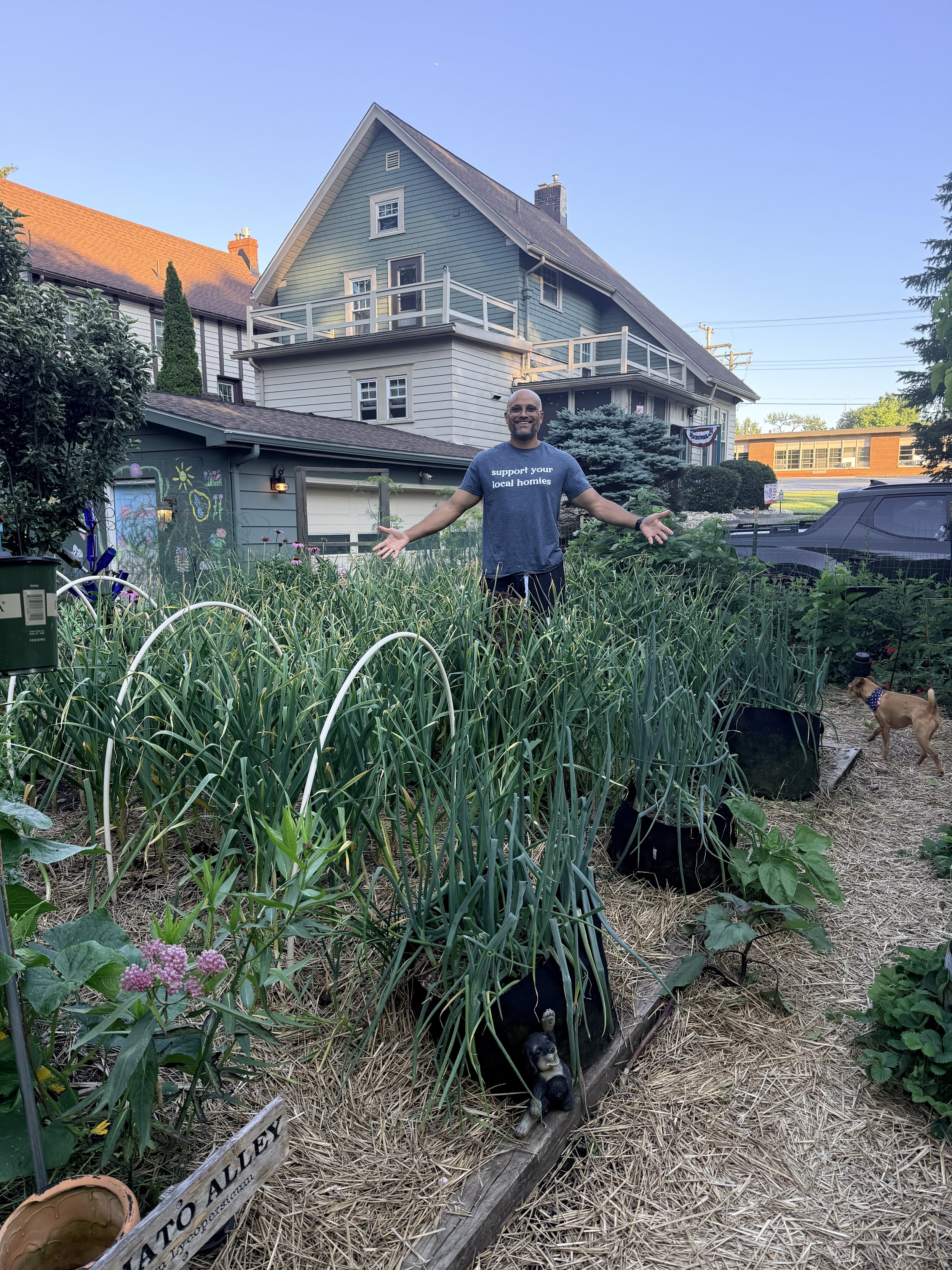 Alex Roig in his Ohio garden