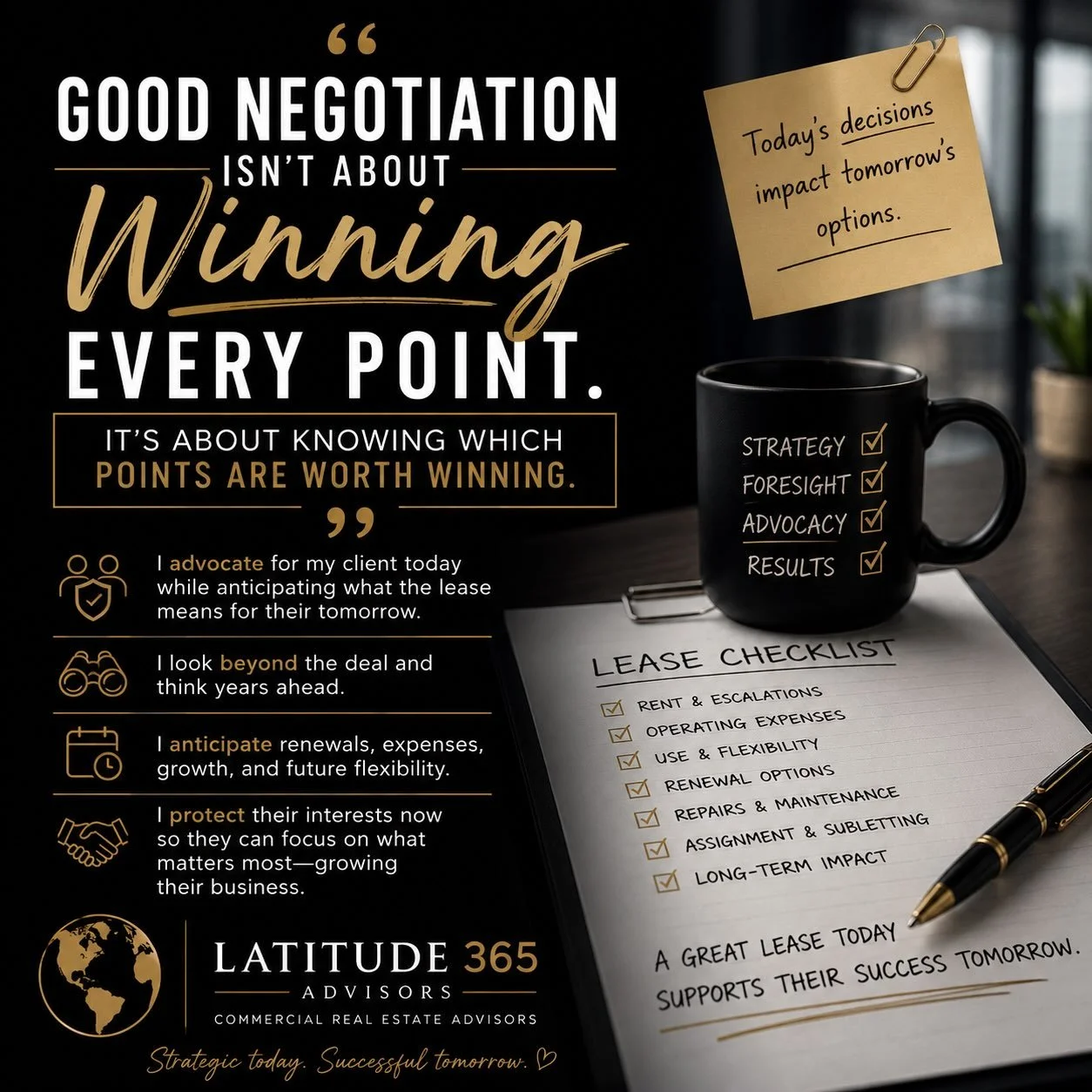 Commercial real estate negotiations aren&rsquo;t about &ldquo;winning.&rdquo;

I&rsquo;ve spent a lot of time in lease negotiations lately, and it&rsquo;s been a good reminder that the best negotiations rarely end with one side getting everything the
