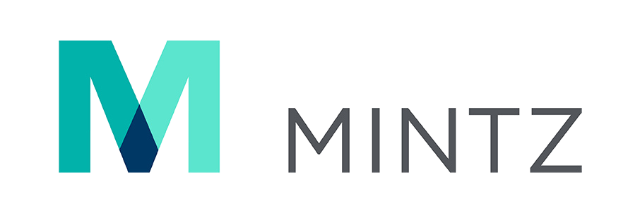 Logo with the text 'MINTZ' in a stylized font with a turquoise and gray color scheme.