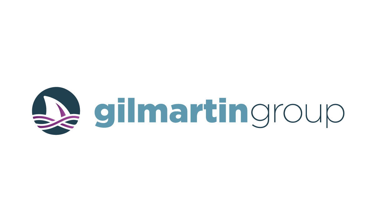 Gilmartin Group logo with a stylized whale fin and waves, with the text 'gilmartin group'