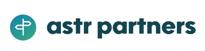 Logo of Astr Partners with a green circle and a stylized medical cross symbol, followed by the company name in blue text.