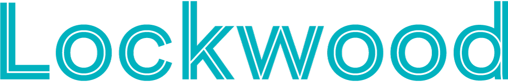 Logo with the word 'Lockwood' in teal and white letters.