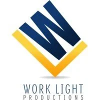 Logo for Work Light Productions with a stylized 'W' and 'L' in blue and yellow