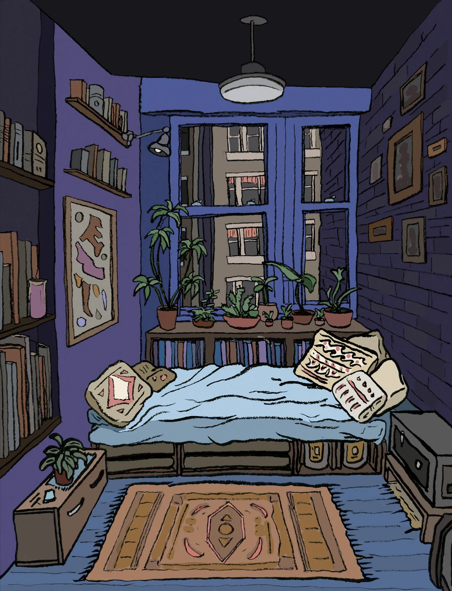 Urban Bedroom Digital Print 8.5" x 11"