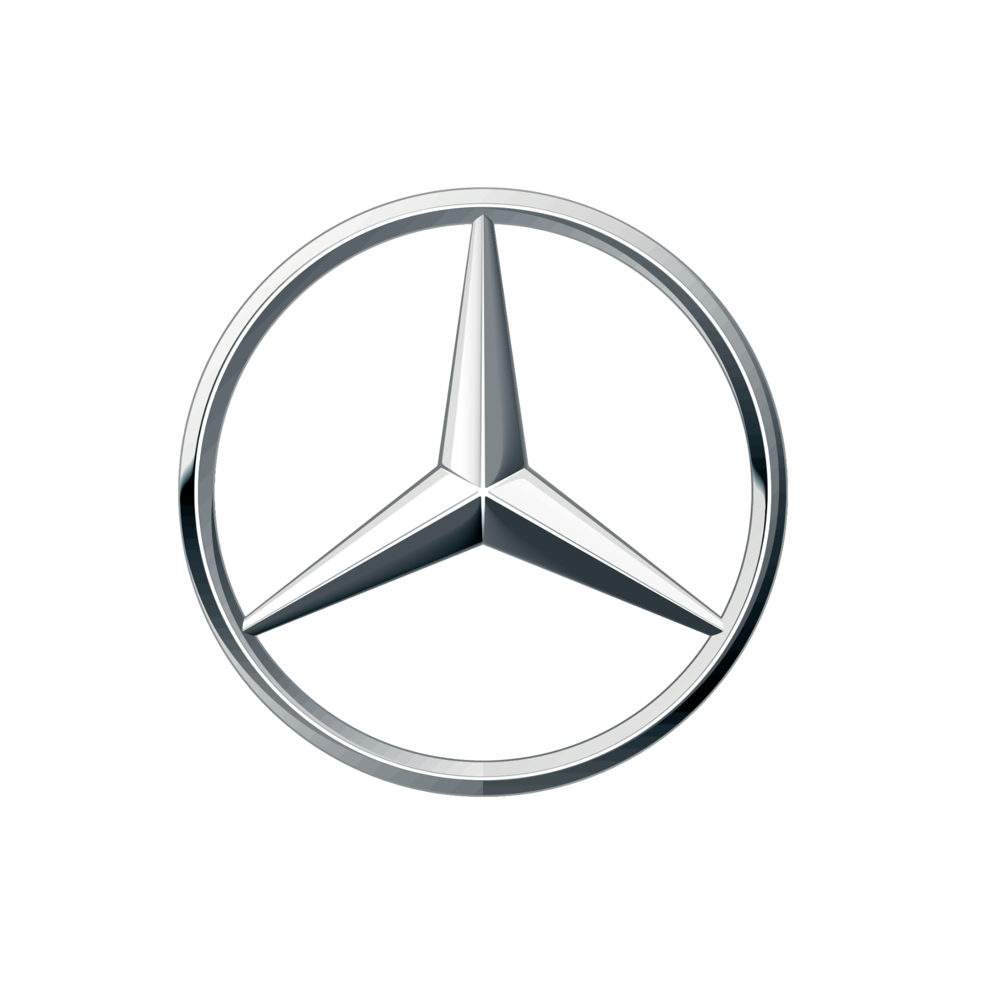 Logo Mercedes-Benz, simbolo di una Stella a tre punte all'interno di un cerchio