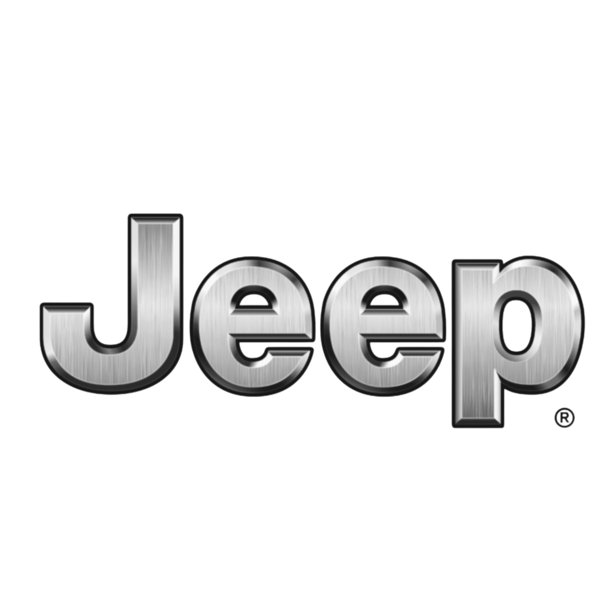Logo in stile metallico con lettere in rilievo e riflessi