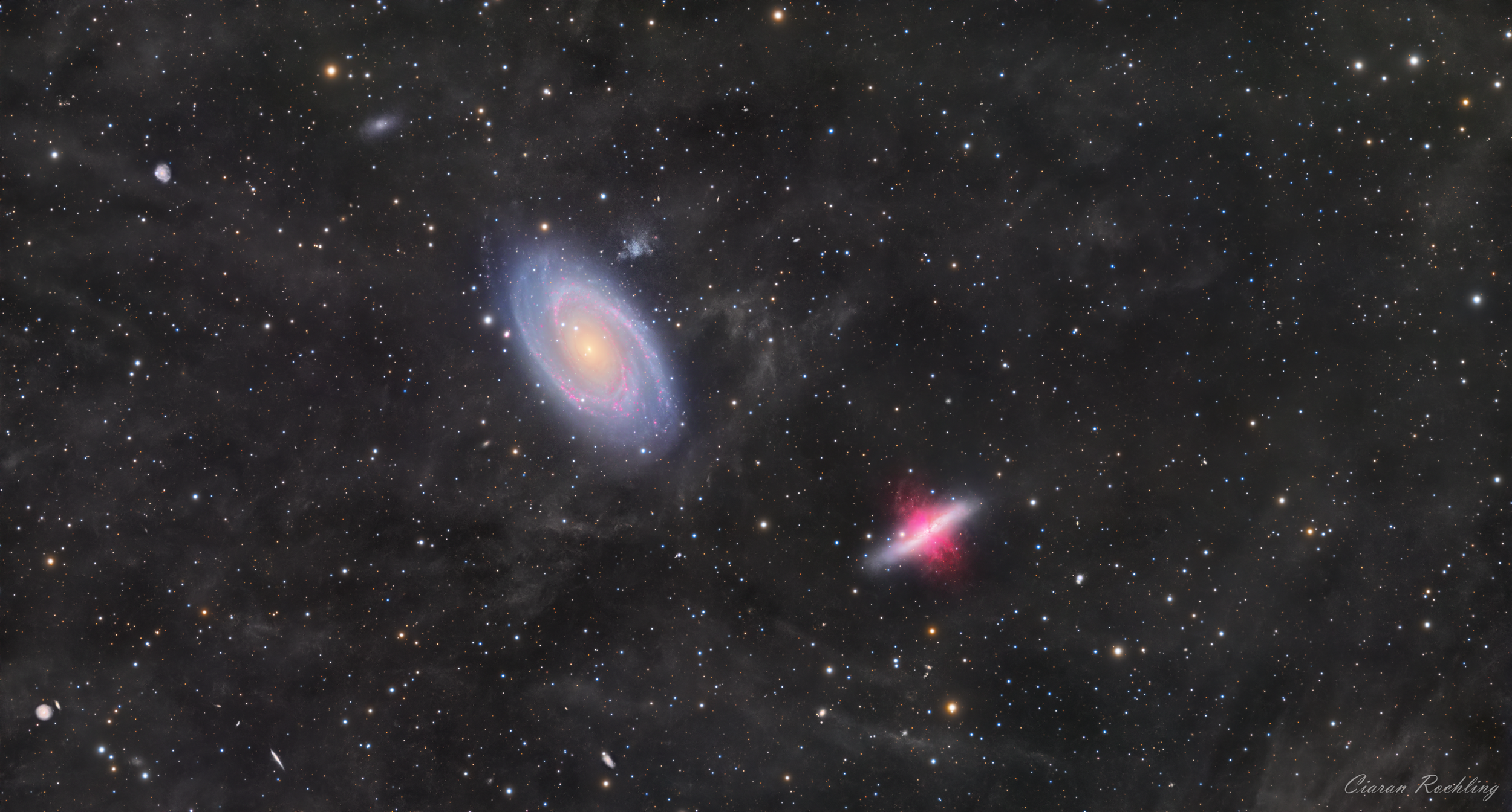 Bode's & Cigar Galaxies (HaLRGB)