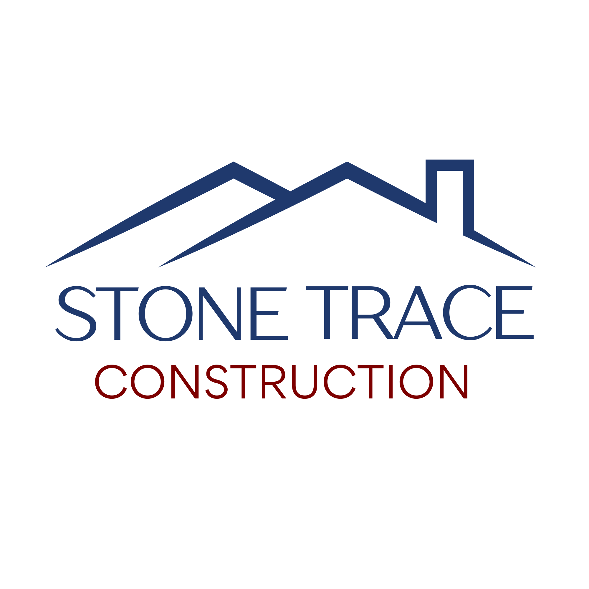 Line graph showing trends over time with a dark blue line and the text 'Stone Trace Construction' below.