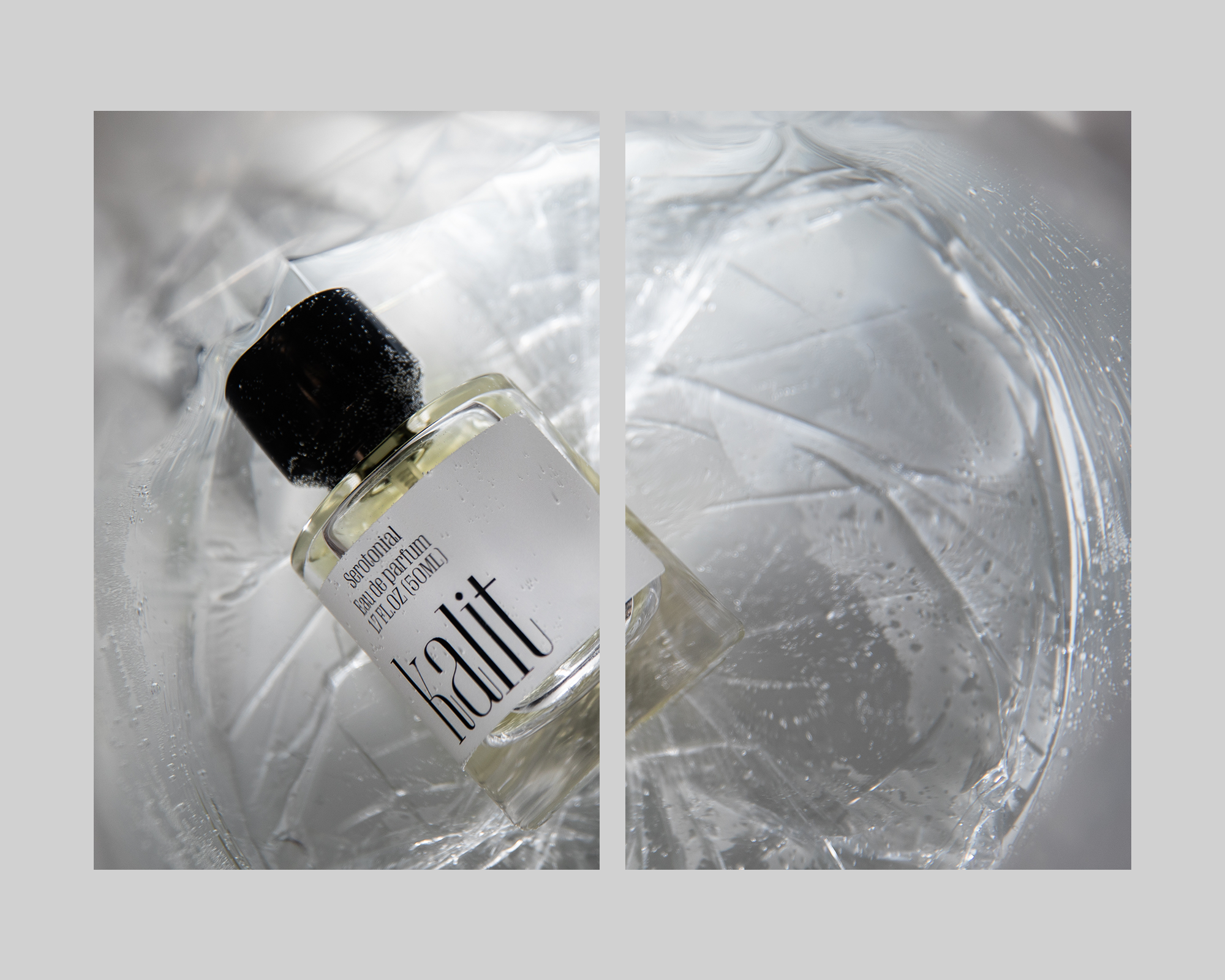 Kalit fragrance campaign spring 2026 — light and shadow on skin, styling Catrine Svellingen