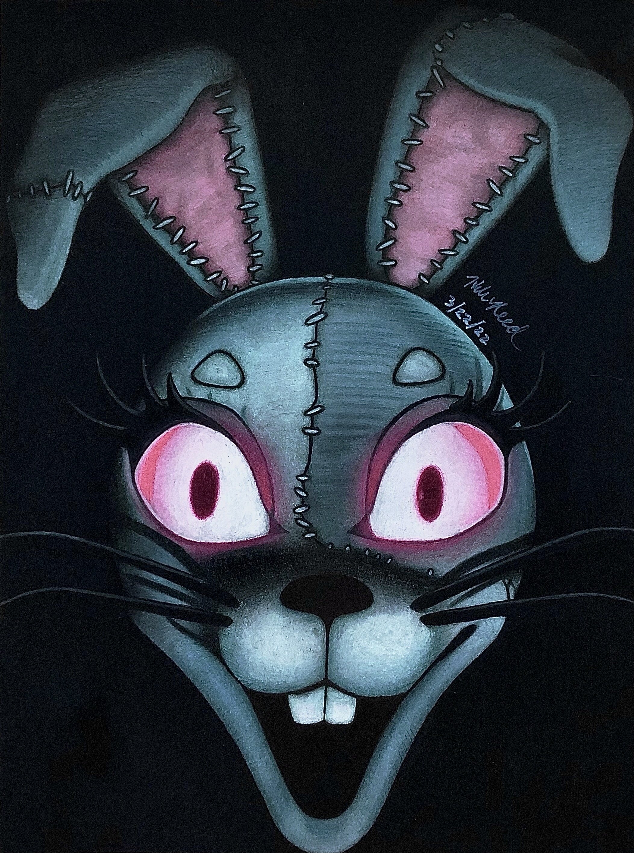 "Vanny" from Five Nights At Freddy's: Security Breach. Marker & Colored Pencil Illustration. (2023)