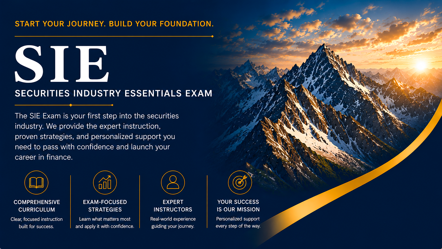 Securities Industry Essentials Exam (SIE) YGI Securities Coaching provides live, instructor-led SIE exam preparation