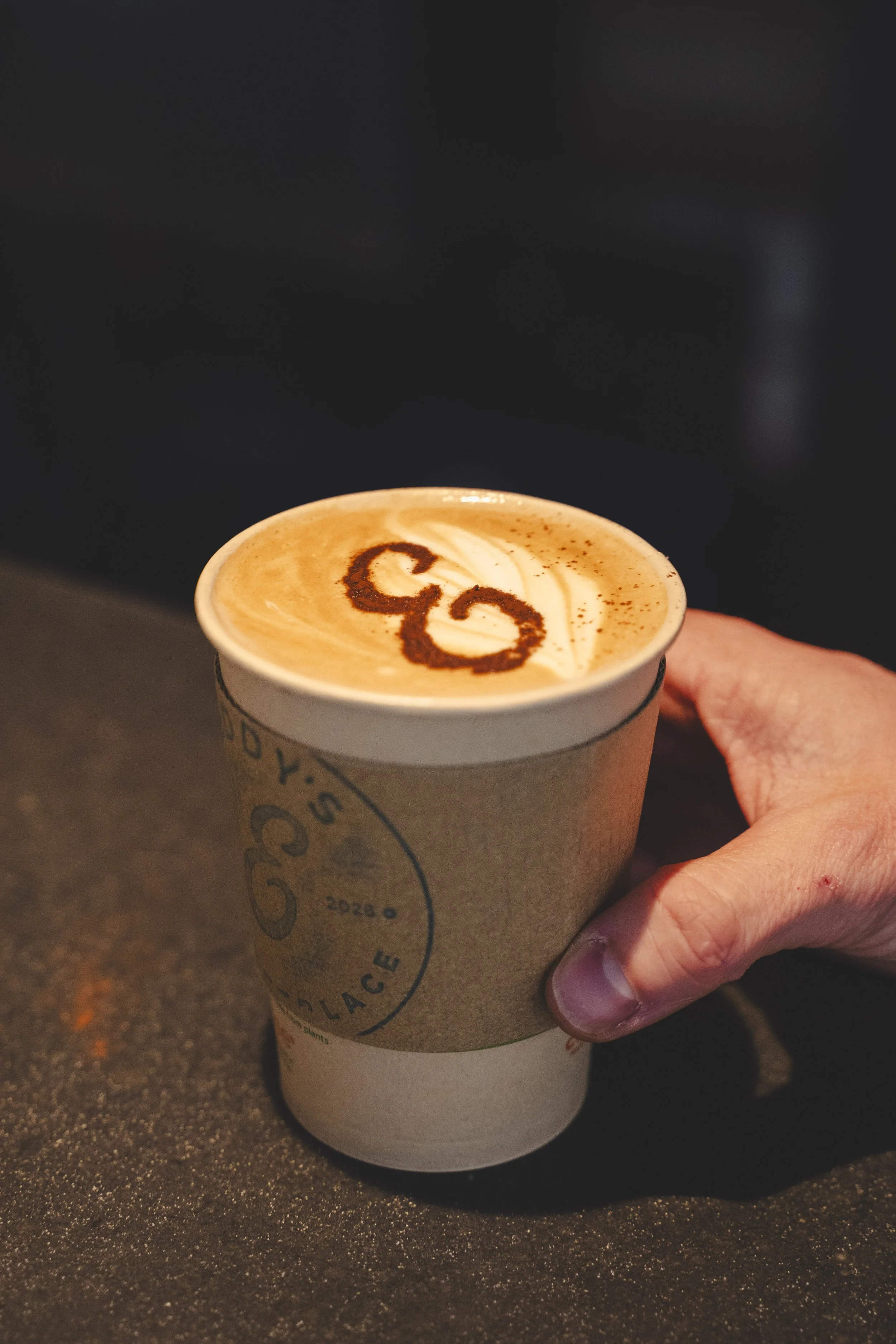 Freshly made latte topped with Eddy’s signature ‘E’ at Eddy’s Marketplace – Grab & Go, our neighborhood coffee shop and gourmet market in downtown Aspen.