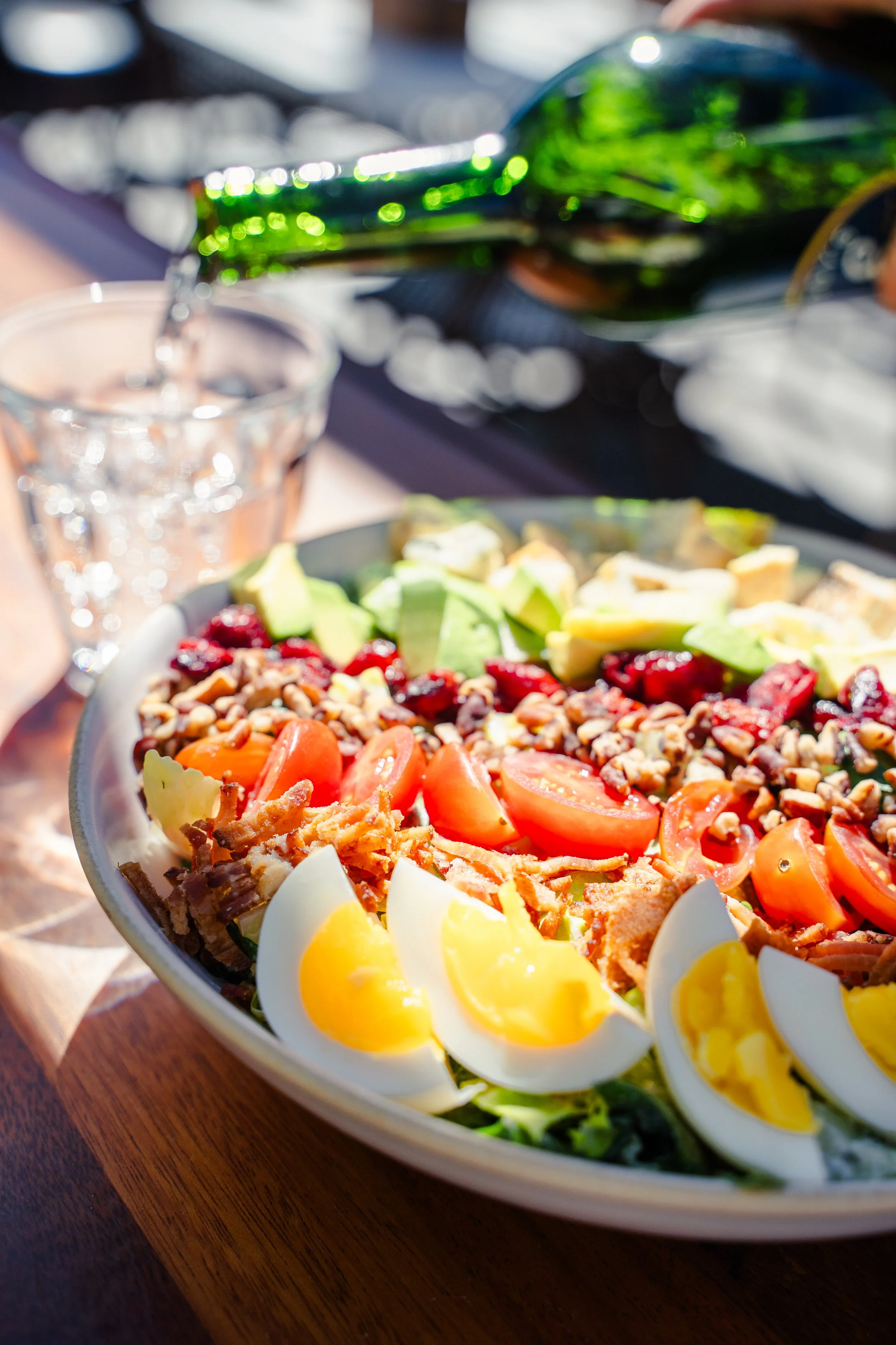 Cobb salad served on the outdoor patio at Eddy’s Kitchen in downtown Aspen.