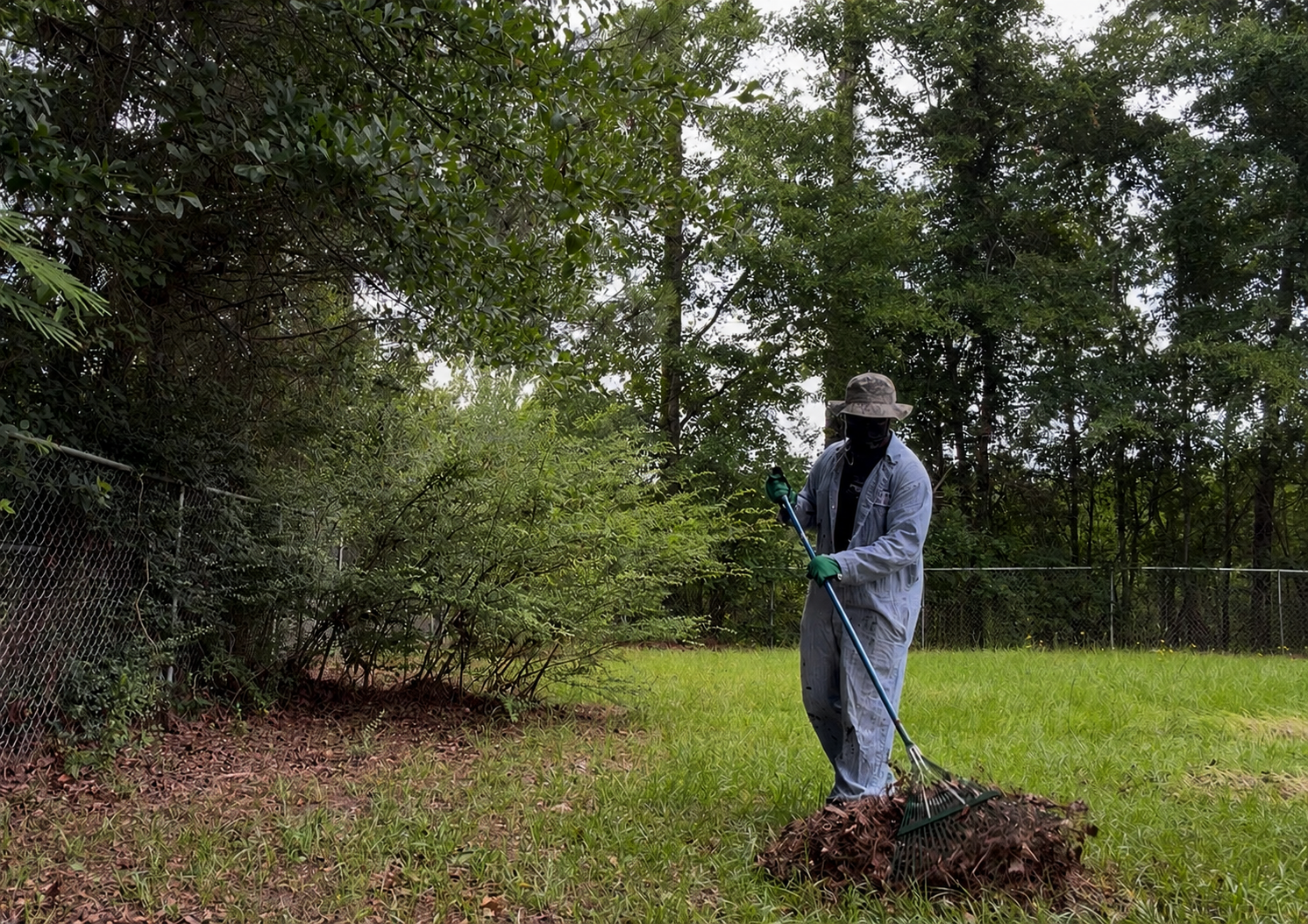 Veteran-owned MERT Services performing seasonal yard cleanup and debris removal in Columbia, South Carolina.