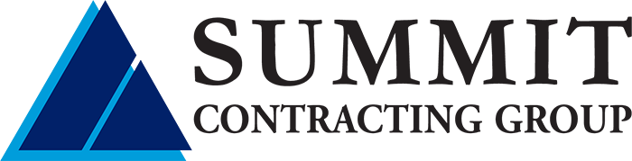 Logo of Summit Contracting Group featuring a stylized blue mountain and the company name.
