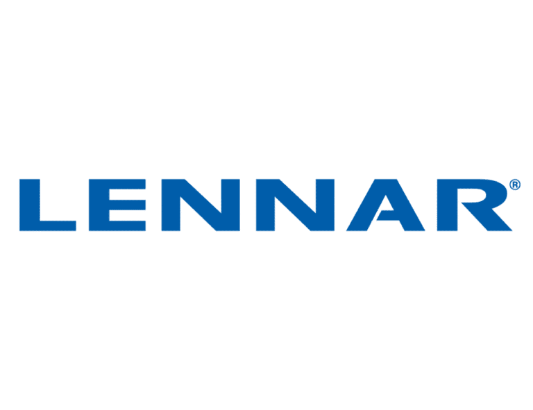 Lennar logo in black and blue text