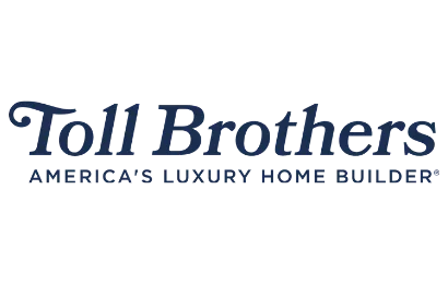 Logo of Toll Brothers, a luxury home builder, with the slogan 'America's Luxury Home Builder'.