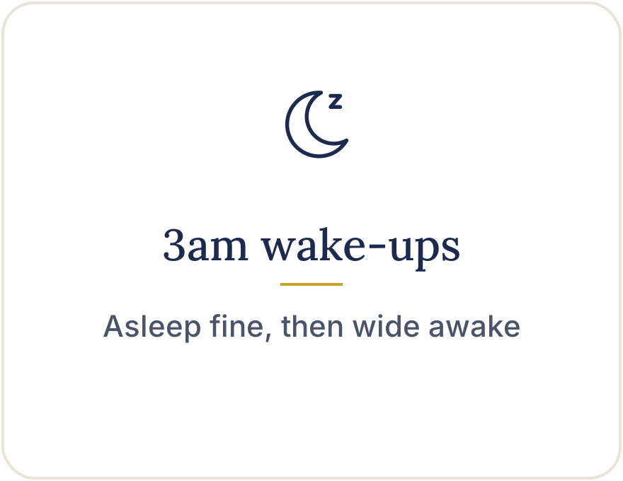 3am wake-ups: asleep fine, then wide awake