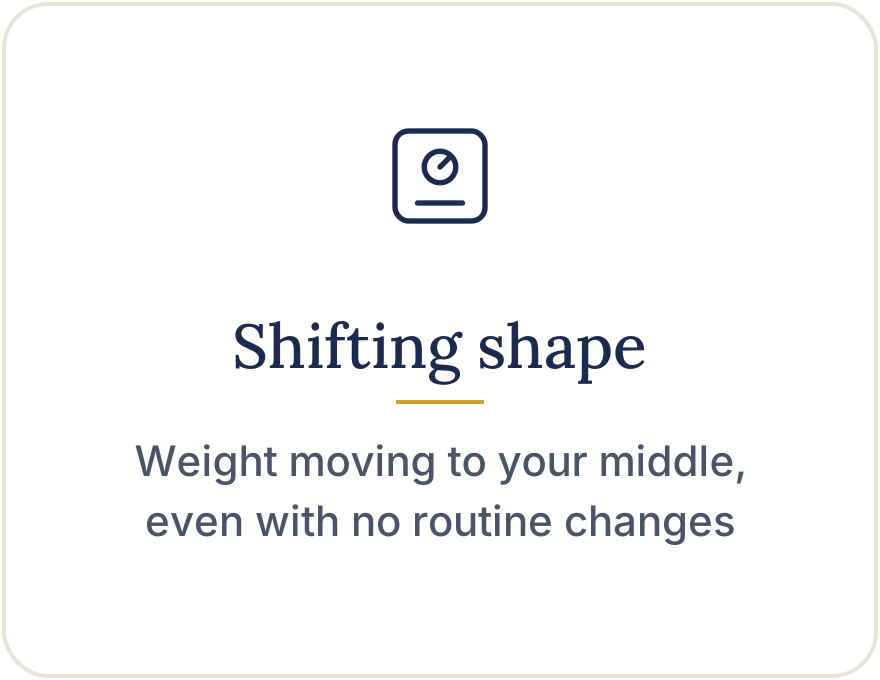 Shifting shape: weight moving to your middle, even with no routine changes
